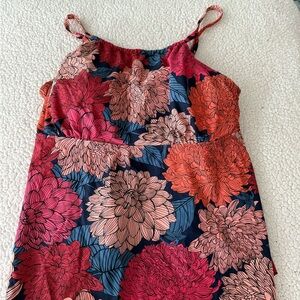 Kona Sol Red and Pink Floral Swim Coverup